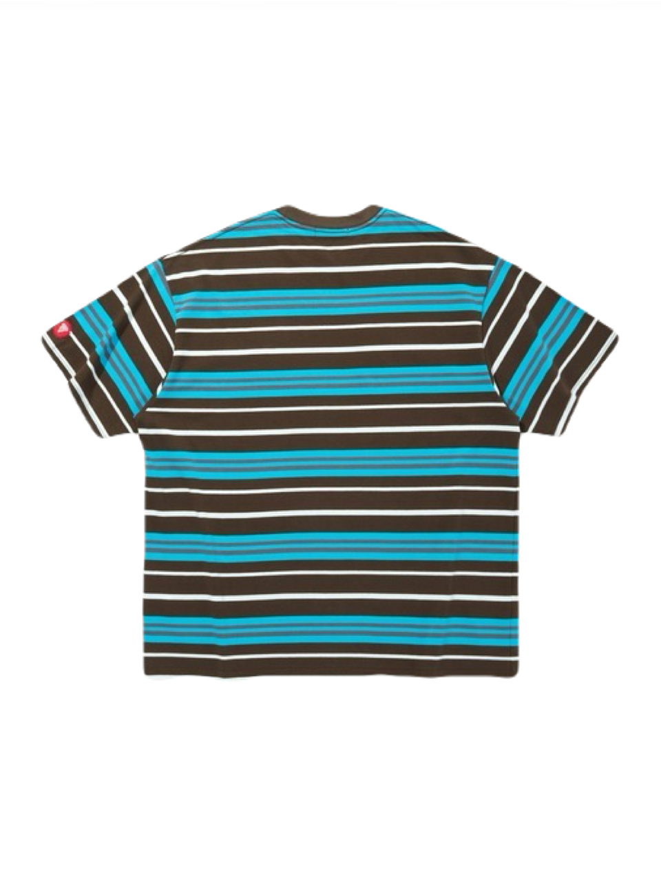 【ICE CREAM - アイスクリーム】EMBROIDERED LOGO MULTI BORDER T-SHIRT / BROWN/BLUE (Tシャツ/ブラウン/ブルー)