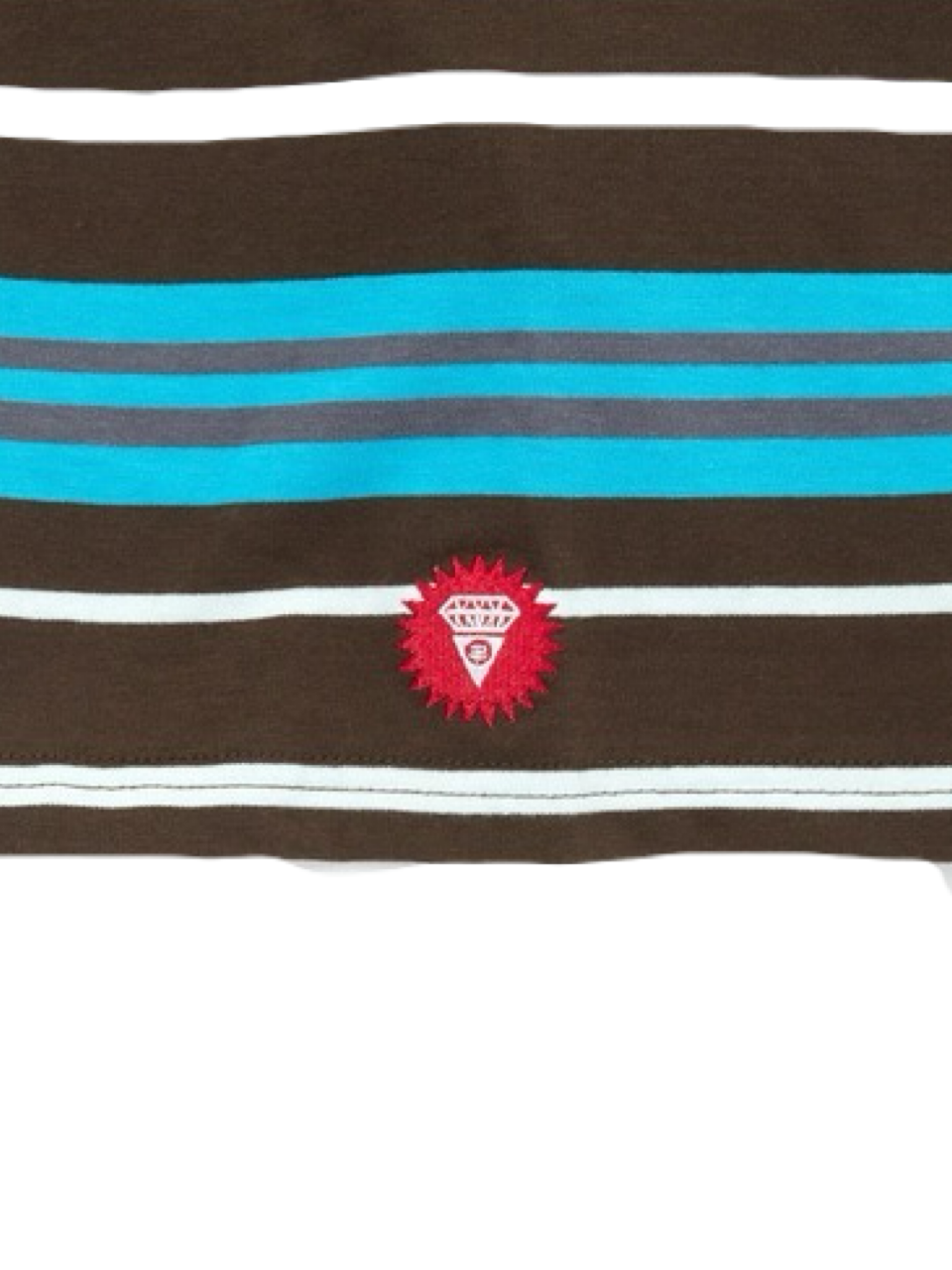 【ICE CREAM - アイスクリーム】EMBROIDERED LOGO MULTI BORDER T-SHIRT / BROWN/BLUE (Tシャツ/ブラウン/ブルー)