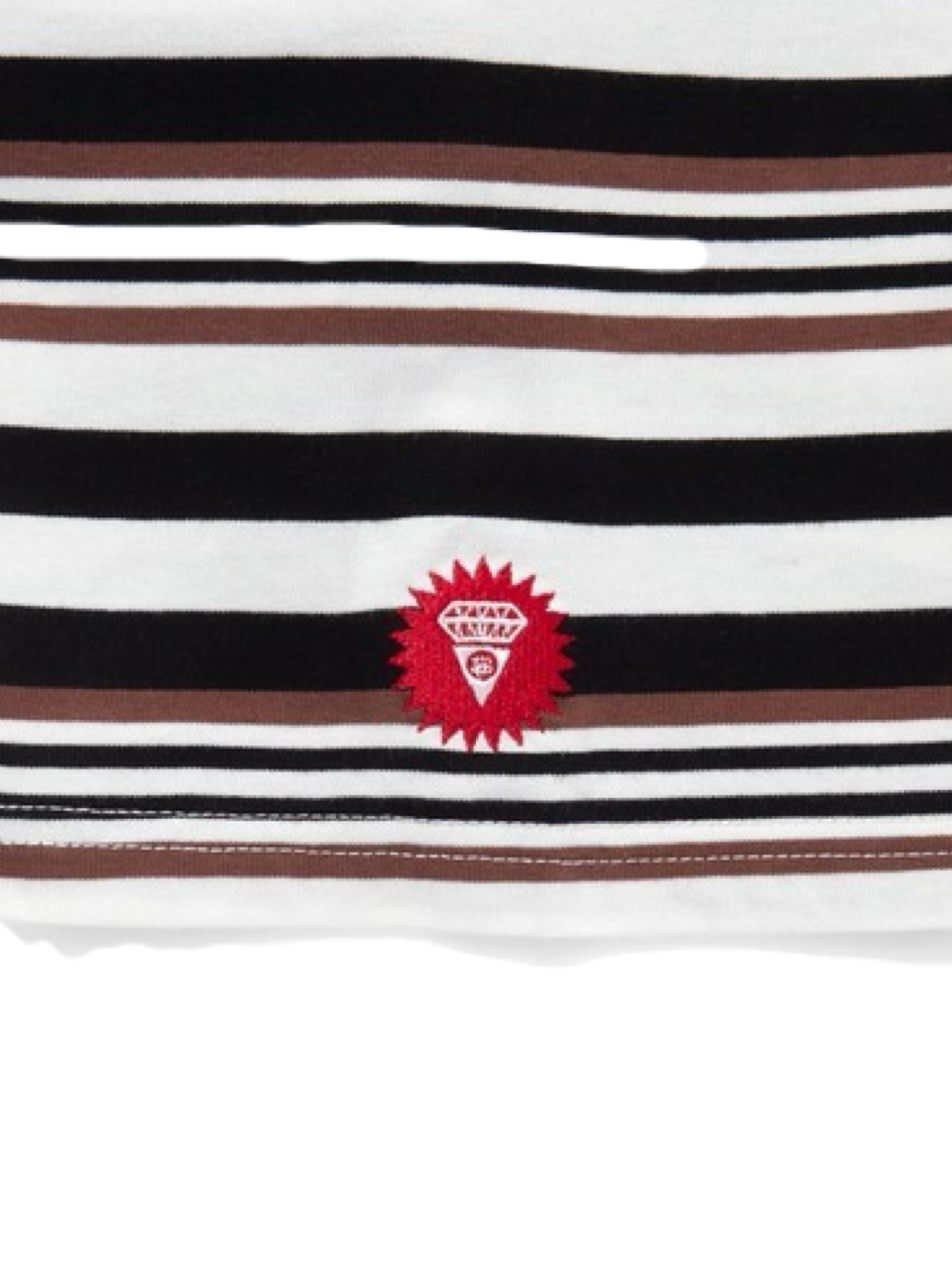 【ICE CREAM - アイスクリーム】EMBROIDERED LOGO MULTI BORDER T-SHIRT / BROWN/WHITE (Tシャツ/ブラウン/ホワイト)