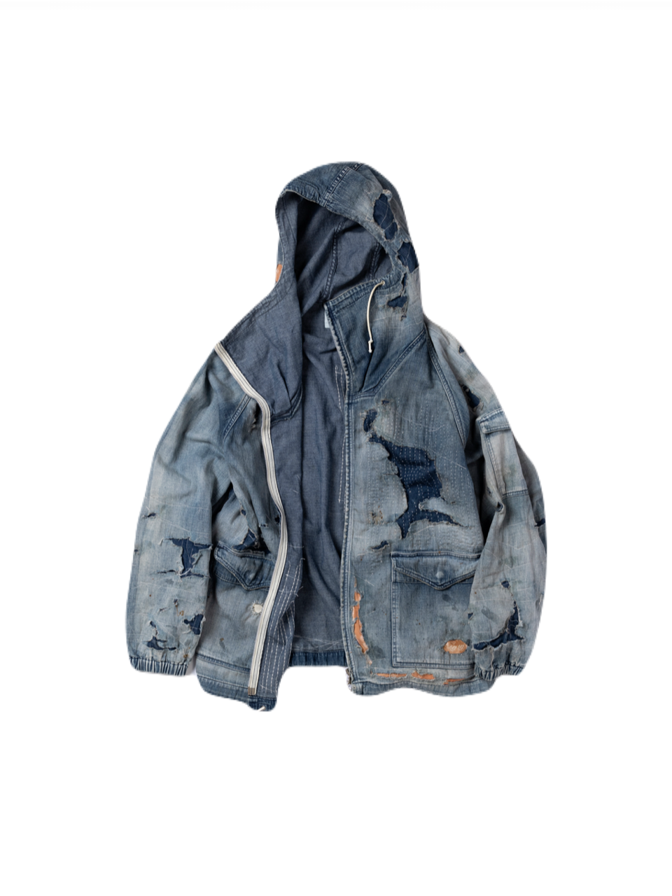 【ANACHRONORM - アナクロノーム】AN340-R DUAL DENIM REMAKED FULLZIP PARKA / INDIGO (パーカー/インディゴ)