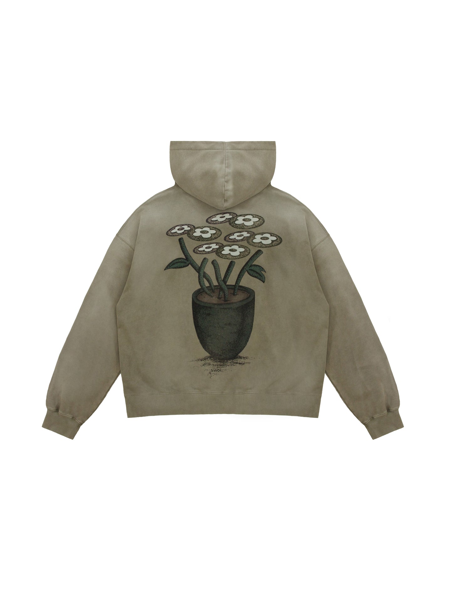 【VANDY THE PINK - ヴァンディー・ザ・ピンク】CLASSIC LOGO FLOWER HOODIE (フーディー/ウォッシュドカーキ)