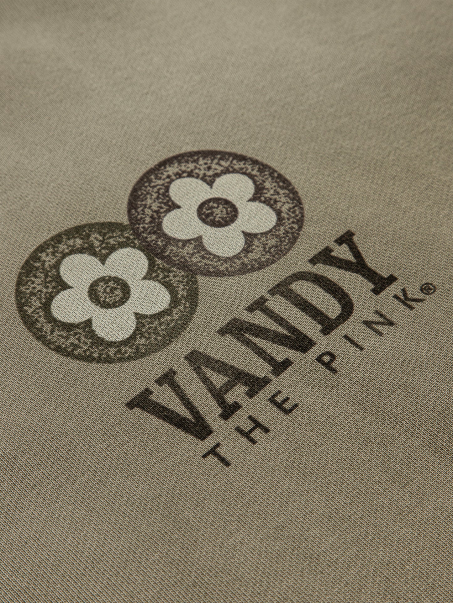 【VANDY THE PINK - ヴァンディー・ザ・ピンク】CLASSIC LOGO FLOWER HOODIE (フーディー/ウォッシュドカーキ)