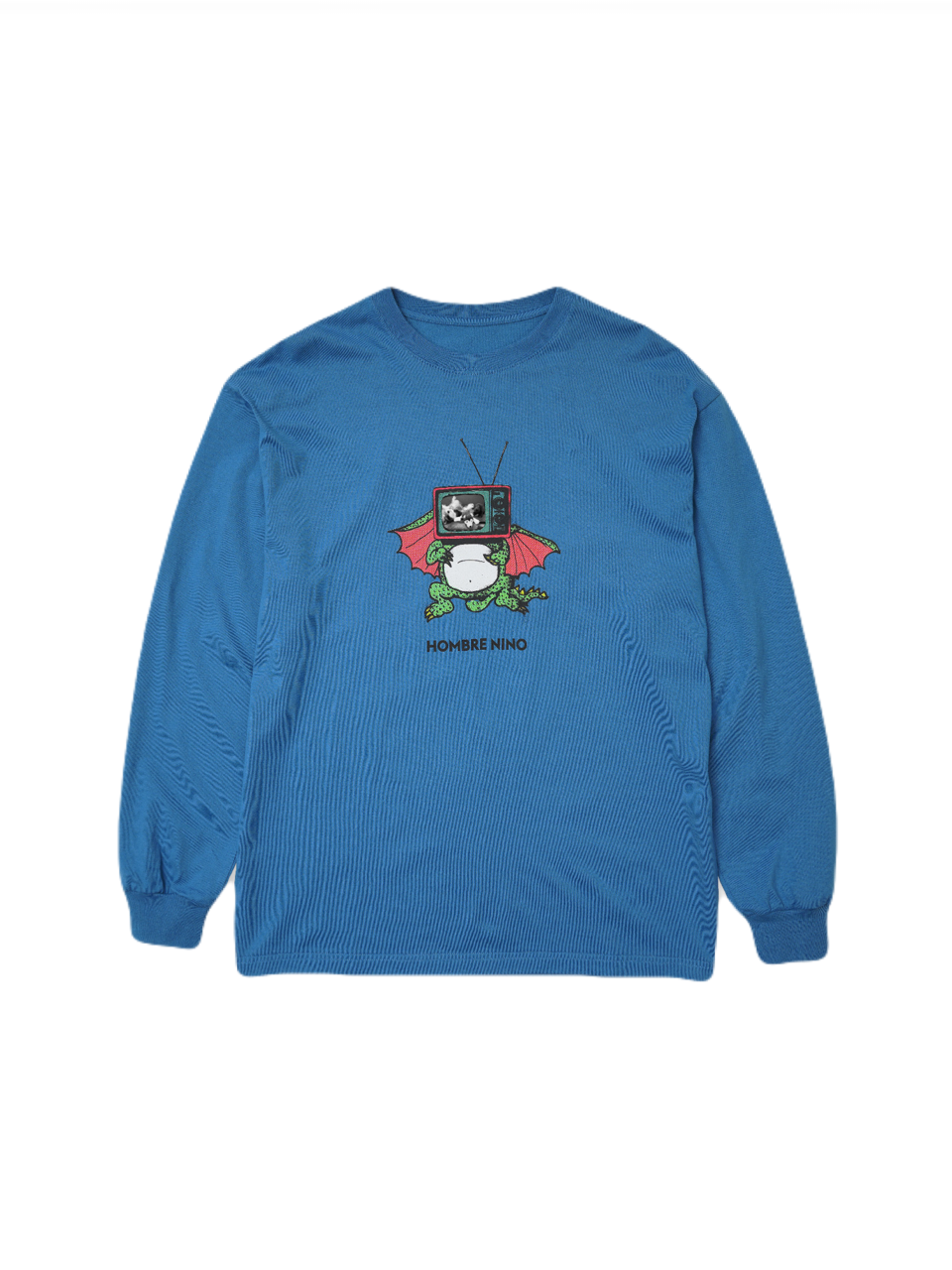 【Hombre Nino - オンブレニーニョ】L/S PRINT TEE (MONSTER) / BLUE (Tシャツ/ブルー)