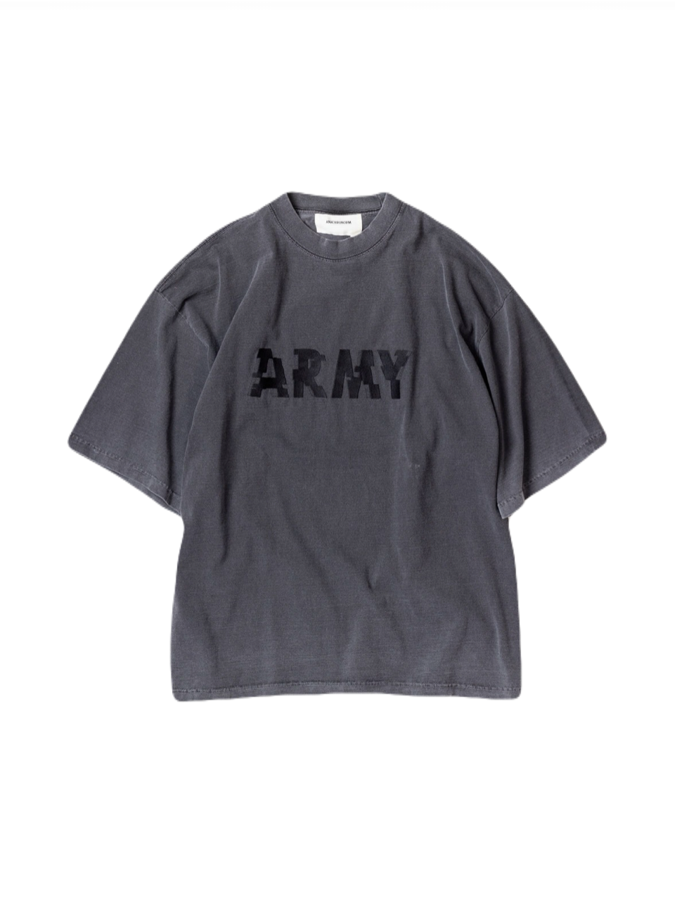 【ANACHRONORM - アナクロノーム】 ANNK-004 ARMY GLITCH EMBROIDERY S/S T-S / CHARCOAL (Tシャツ/チャコール)
