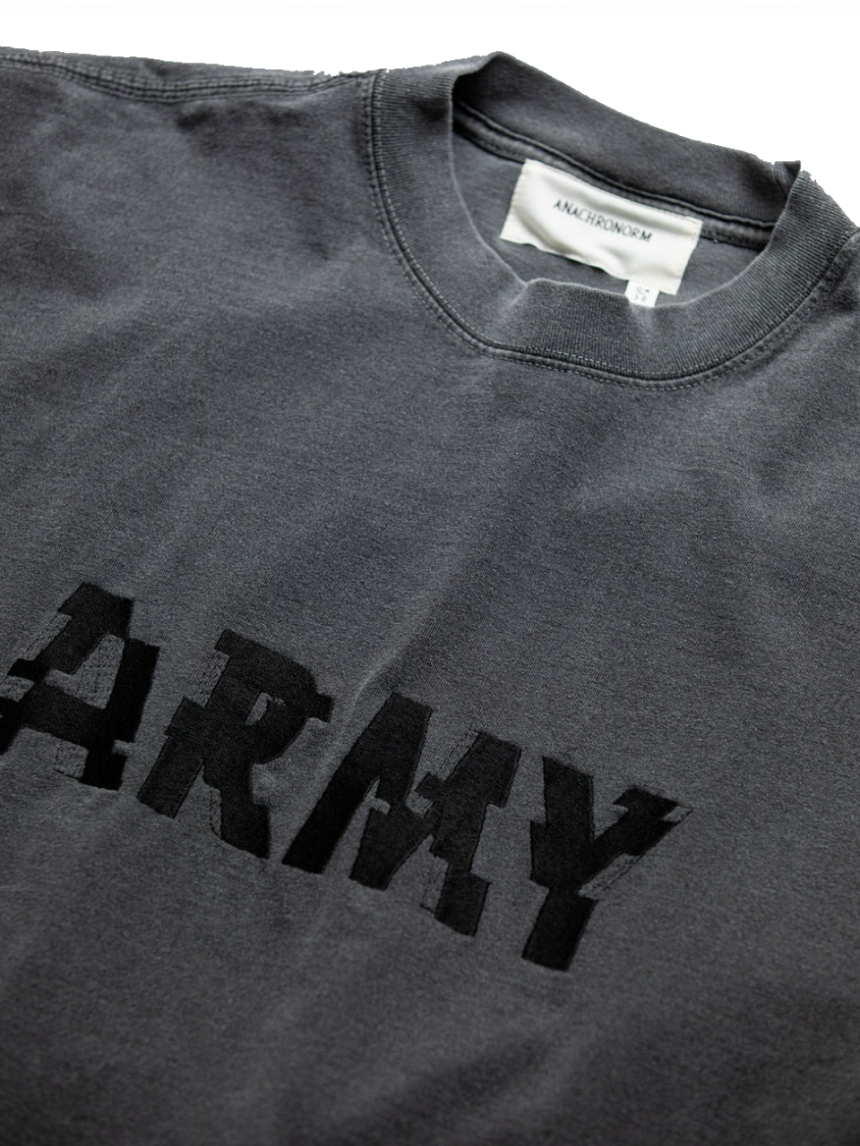 【ANACHRONORM - アナクロノーム】 ANNK-004 ARMY GLITCH EMBROIDERY S/S T-S / CHARCOAL (Tシャツ/チャコール)