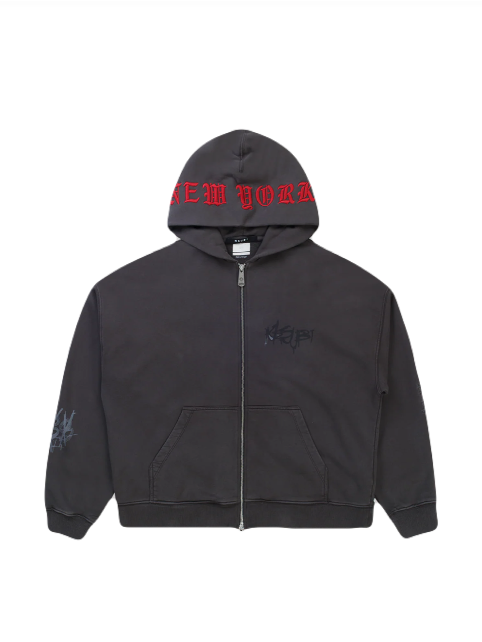【KSUBI - スビ】GRAFF EKCESS ZIP THRU HOODIE / FADED BLACK (パーカー/フェードブラック)