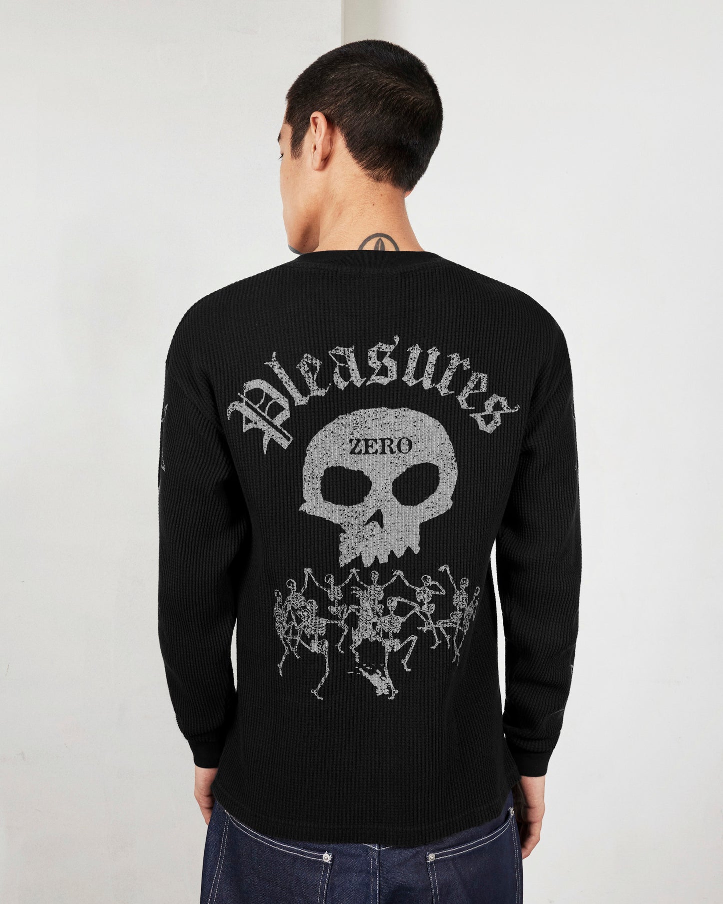 【PLEASURES - プレジャーズ】MISLED THERMAL LONG SLEEVE / BLACK (L.S/ブラック)