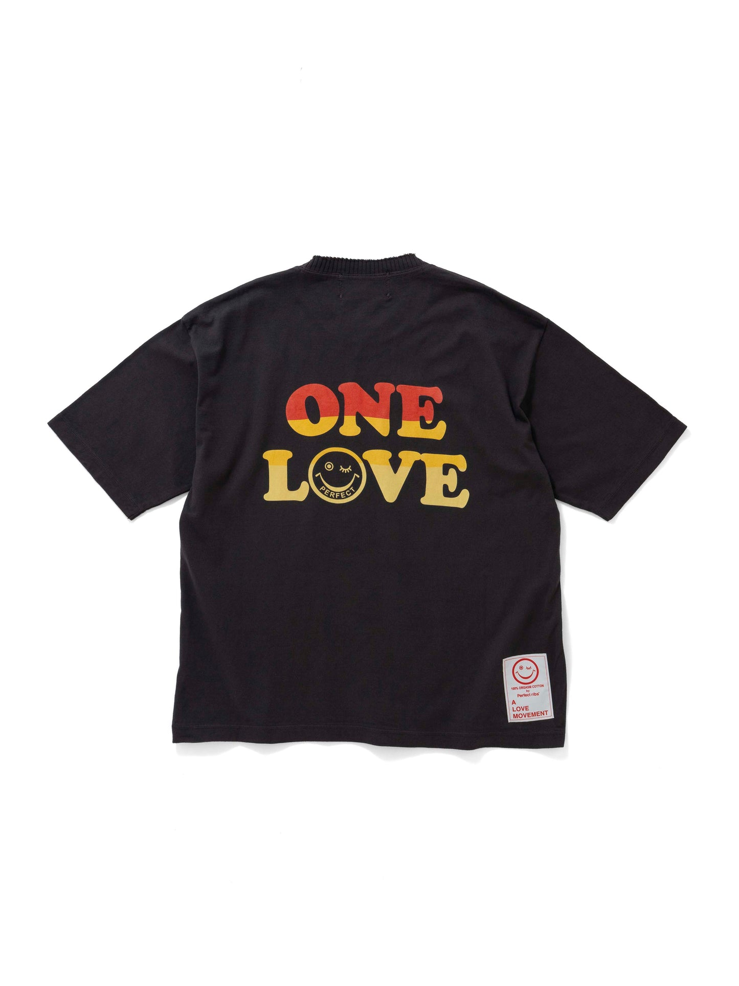 【Perfect ribs®×ALM】"ONE LOVE"Short Sleeve T Shirts / Vintage Black(Tシャツ/ビンテージブラック)