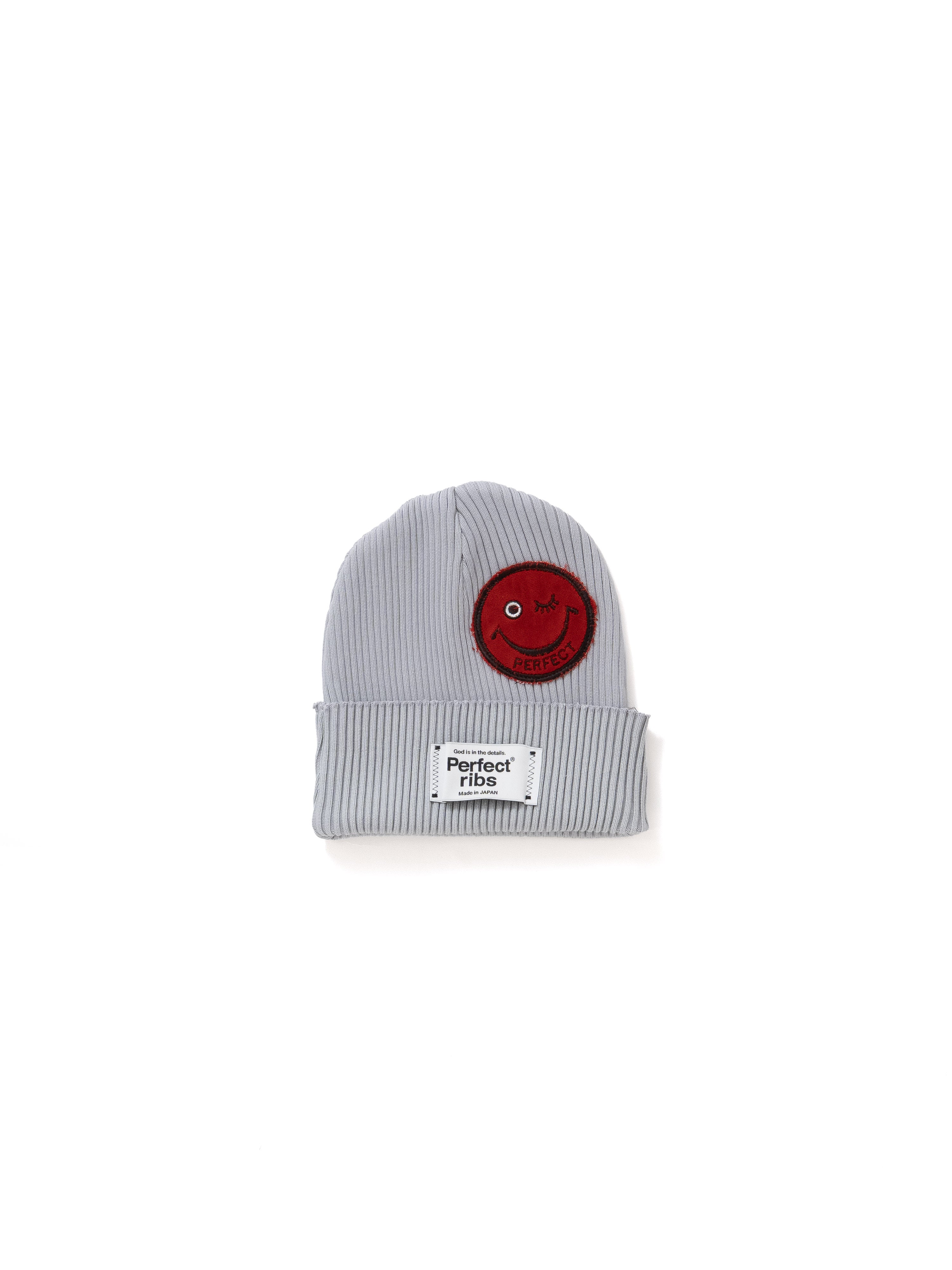 Perfect ribs® × A LOVE MOVEMENT】PATCH Rib Beanie Cap / Grey