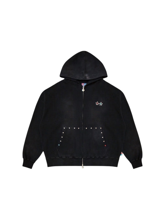 【VANDY THE PINK - ヴァンディー・ザ・ピンク】STUD THERMAL HOODIE / WASHED BLACK (フーディ/ブラック)