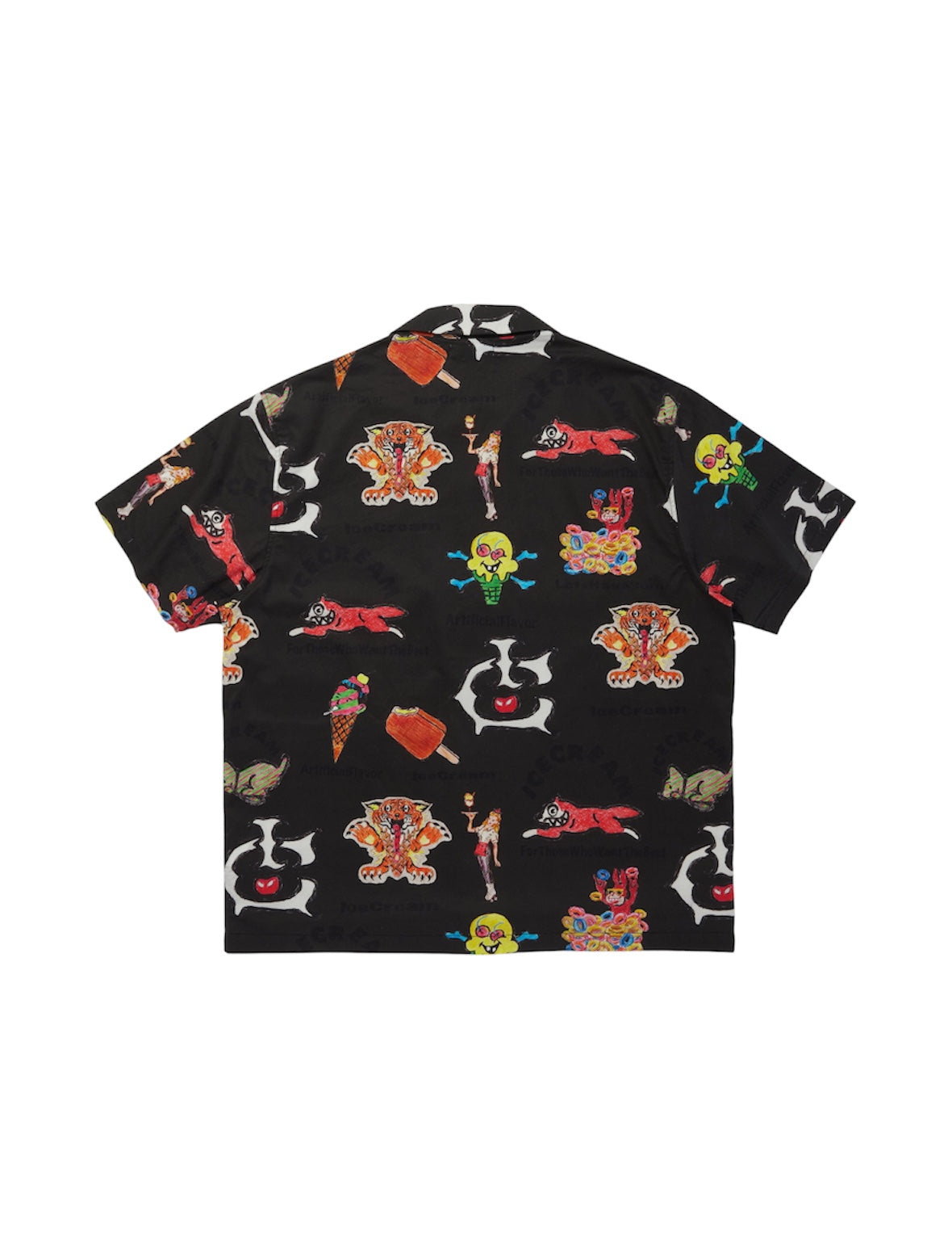 【ICE CREAM - アイスクリーム】OPEN COLLAR SS SHIRT / BLACK (シャツ/ブラック)