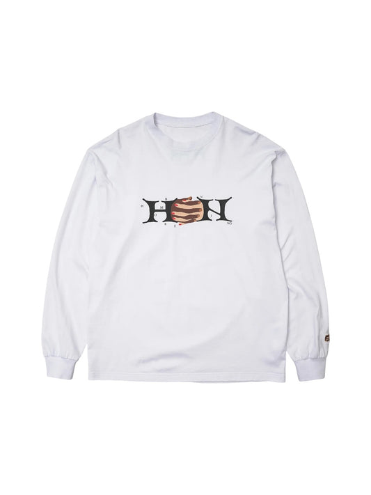 【Hombre Nino - オンブレニーニョ】L/S PRINT TEE (HANDS) / WHITE (ロンT/ホワイト)
