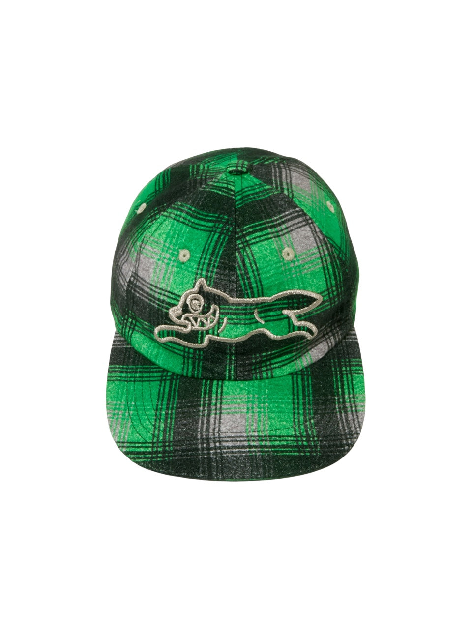 【ICE CREAM - アイスクリーム】APPLIQUE LOGO FLANNEL CHECK CAP / GRAY/GREEN (キャップ/グレー/グリーン)