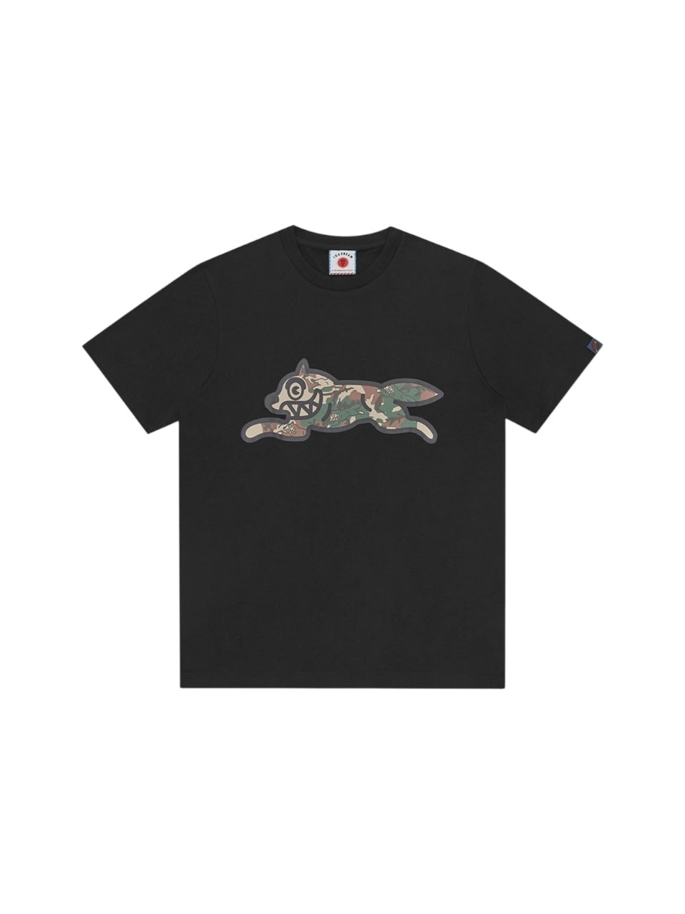 【ICE CREAM - アイスクリーム】WOODLAND CAMO RUNNING DOG T-SHIRT / BLACK (Tシャツ/ブラック)