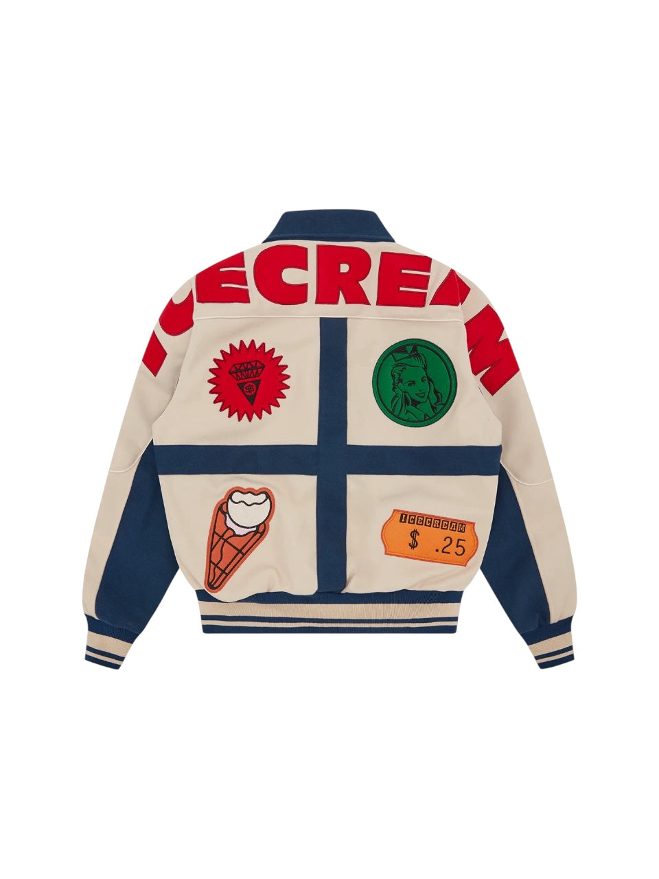 【ICE CREAM - アイスクリーム】CHECKOUT VAESITY JACKET / ECRU.BLUE (ジャケット/エクリュ/ブルー)