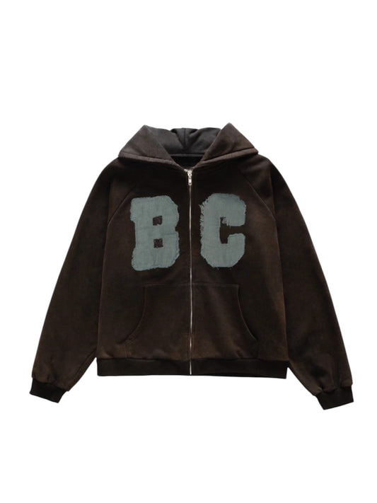 【BASKETCASE  - バスケットケース】BC, zip-up / WASHED BROWN (パーカー/ウォッシュドブラウン)