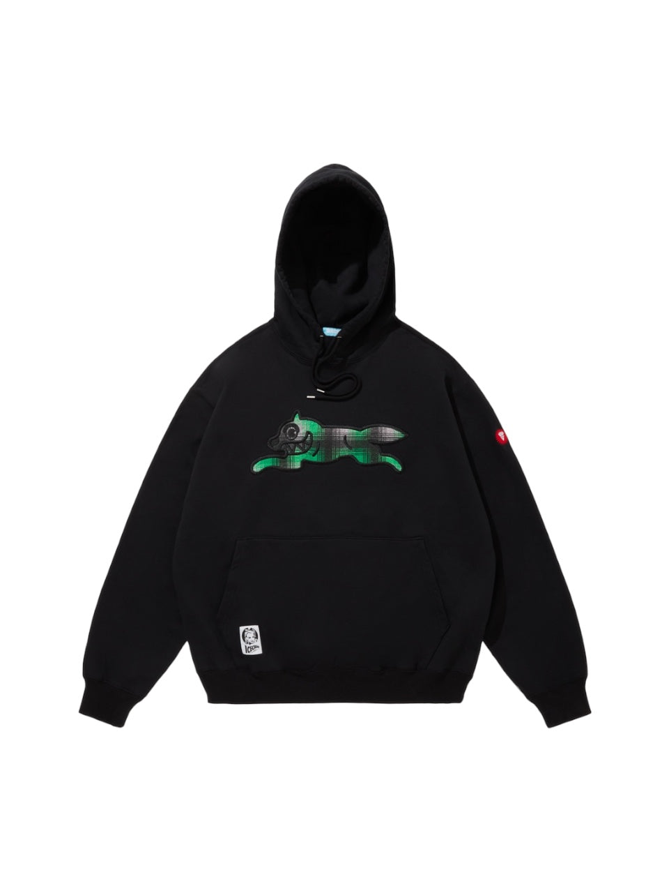 【ICE CREAM - アイスクリーム】APPLIQUE LOGO HOODIE RUNNING DOG / BLACK/GREEN (フーディ/ブラック/グリーン)