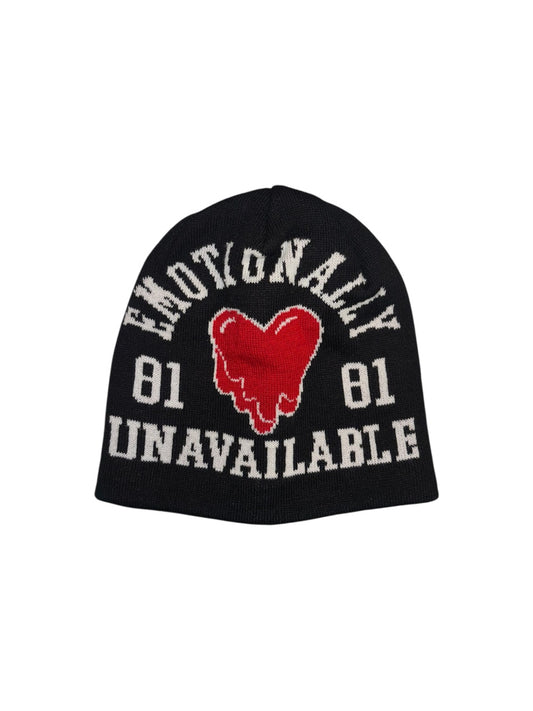 【EMOTIONALLY UNAVAILABLE - エモーショナリー アンアベイラブル】EU LOGO BEENIE / BLACK  (ビーニー/ブラック)