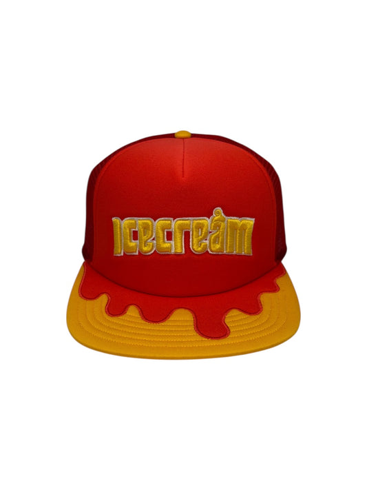 【ICE CREAM - アイスクリーム】DRIPPY TRUCKER HAT / FIERY RED (キャップ/ファイアリーレッド)