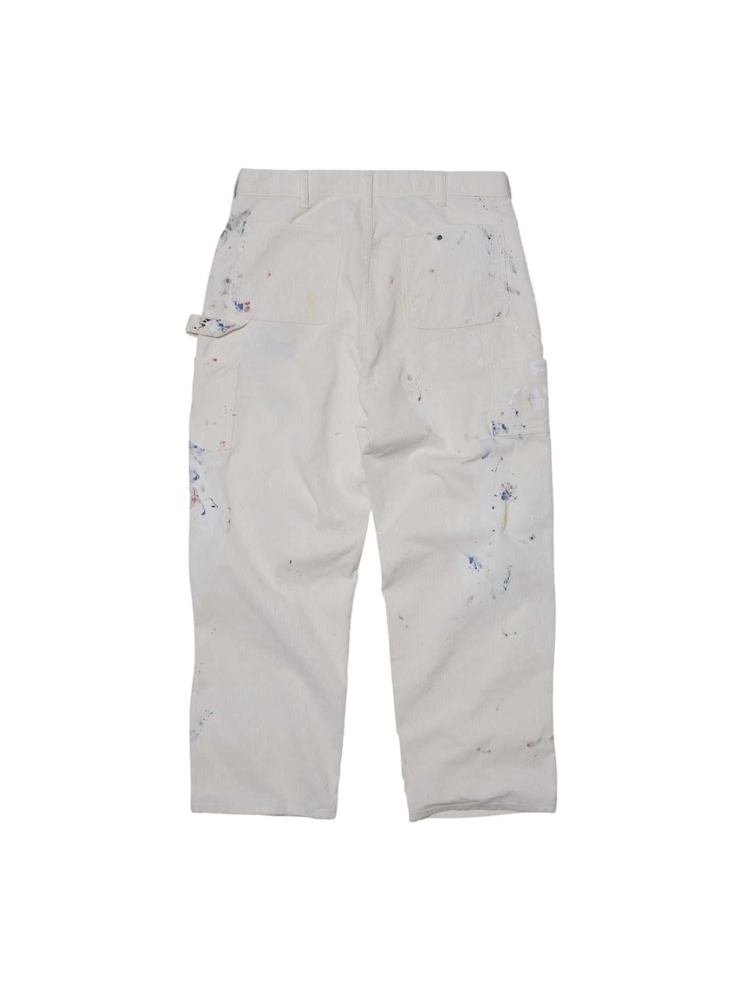 【SWJP - エスダブリュージェイピー】CORDUROY CARPENTER PAINTED PANTS / WHITE (パンツ/ホワイト)