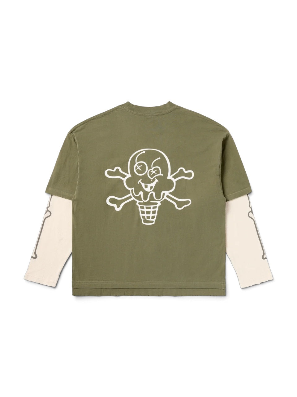 【ICE CREAM - アイスクリーム】BONES WASHED LS T-SHIRT / FOURLEAF CLOVER (Tシャツ/フォーリーフクローバー)
