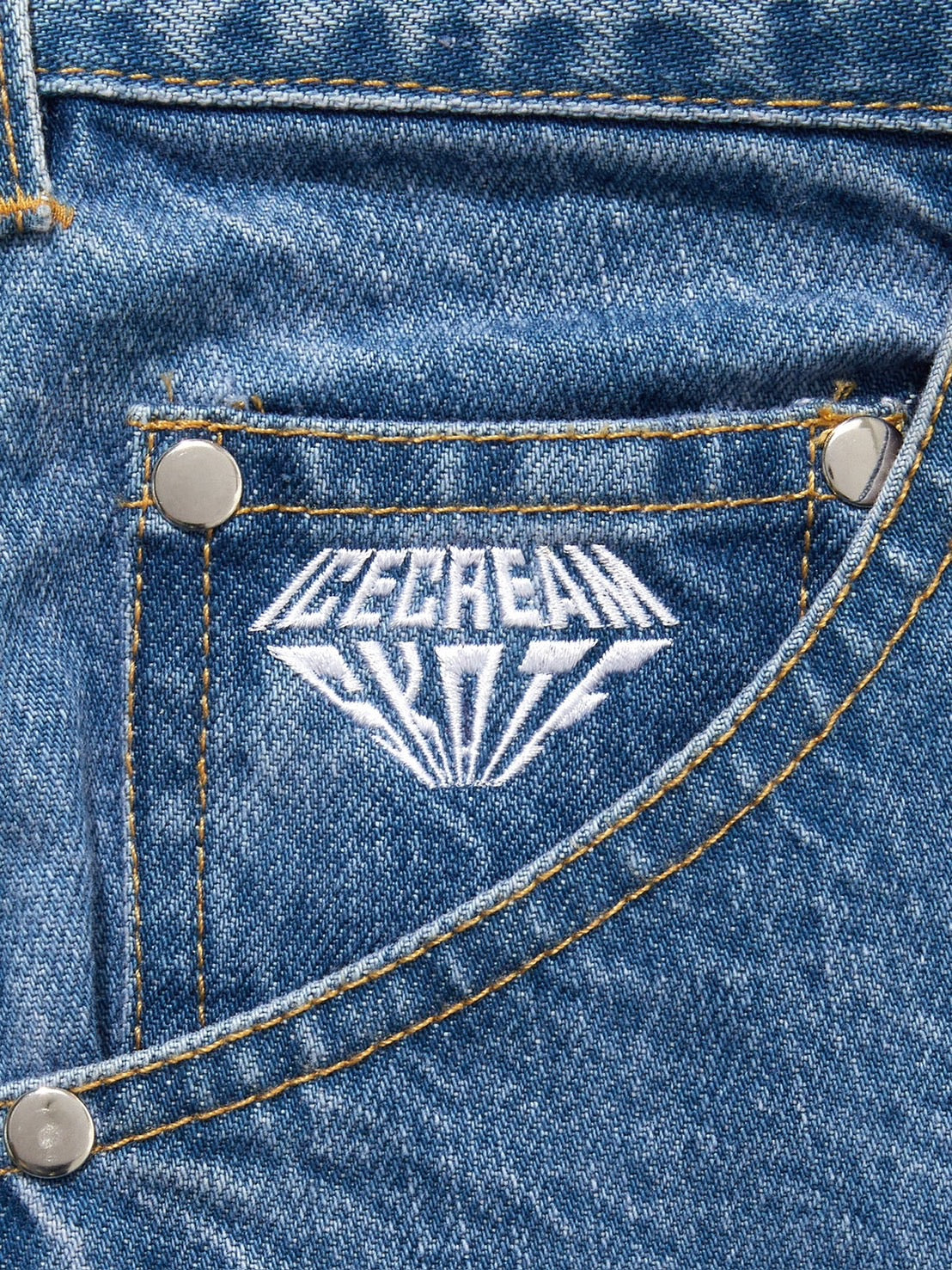 【ICE CREAM - アイスクリーム】TAPERED BAGGY DENIM PANTS RUNNING DOG / BLUE (パンツ/ブルー)