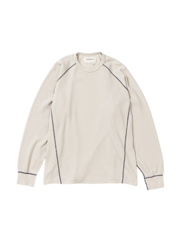 【ANACHRONORM - アナクロノーム】AN370 DESIGN STITCH WAFFLE L/S T-S / BEIGE (Tシャツ/ベージュ)