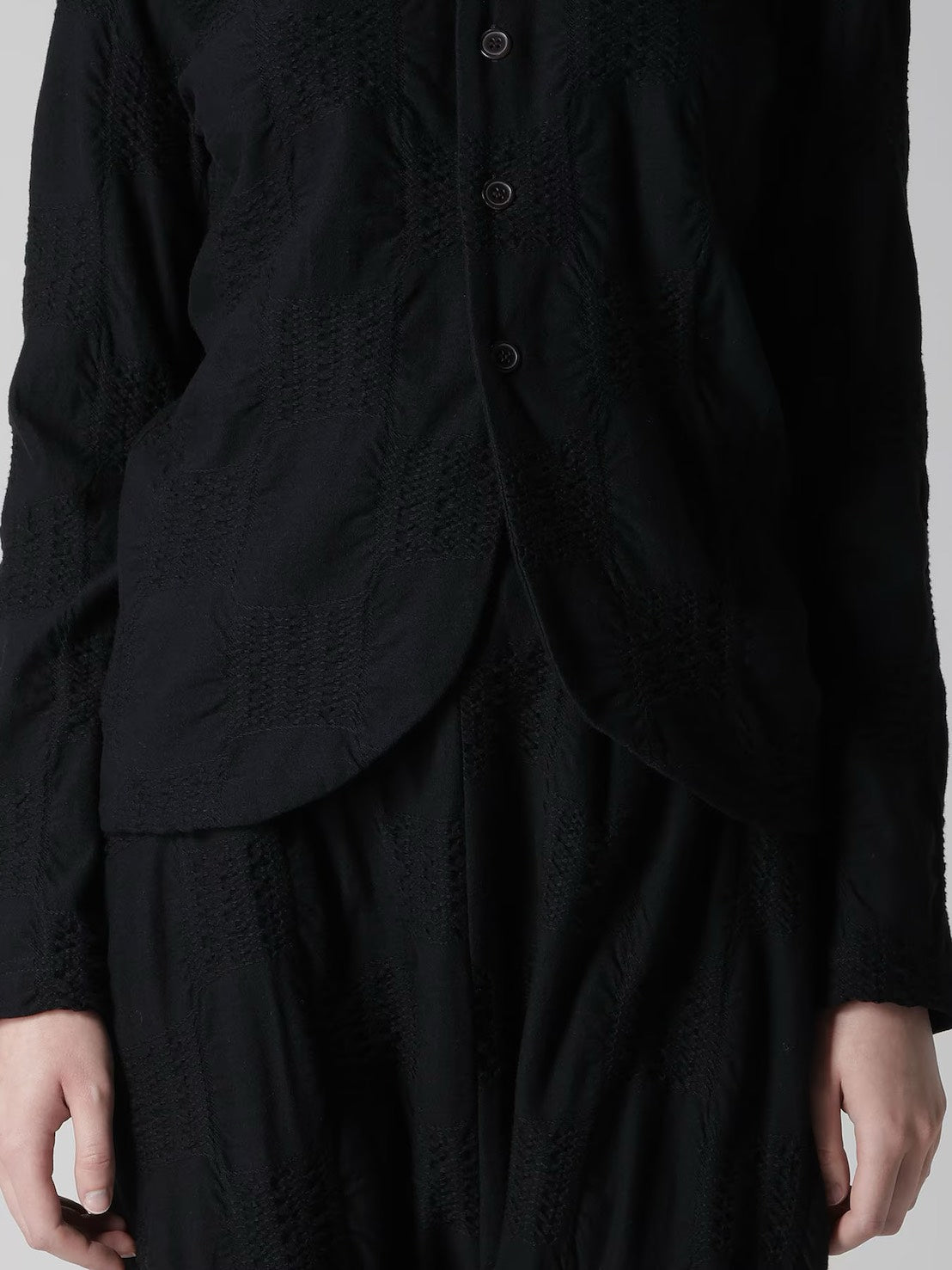 【Y's - ワイズ】BLOCK TUCK JQ 5-BUTTON CARDIGAN / BLACK (カーディガン/ブラック)