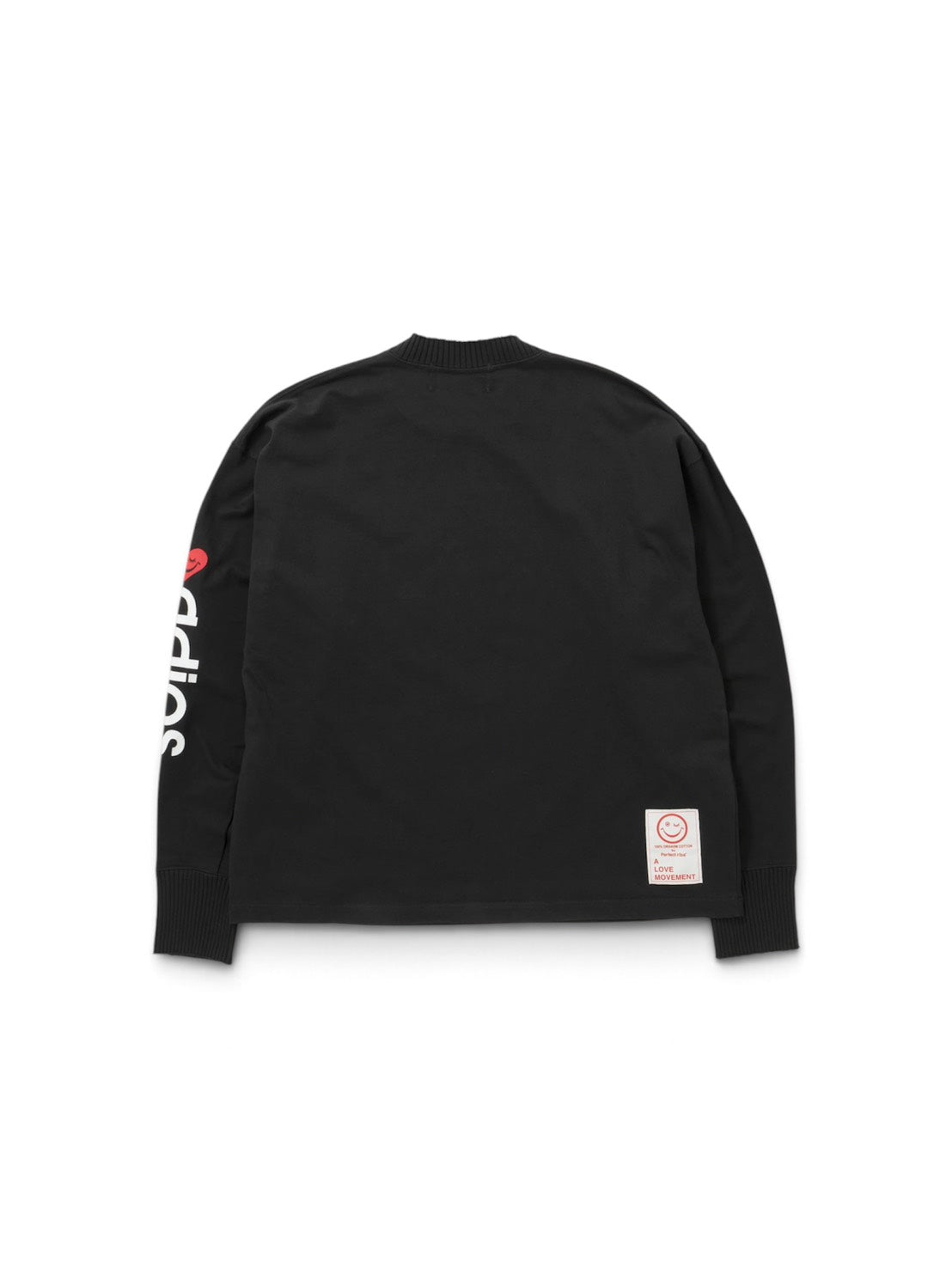 【Perfect ribs®×A LOVE MOVEMENT】"Heart adios" Basic Long Sleeve T shirts / Black(Tシャツ/ブラック)
