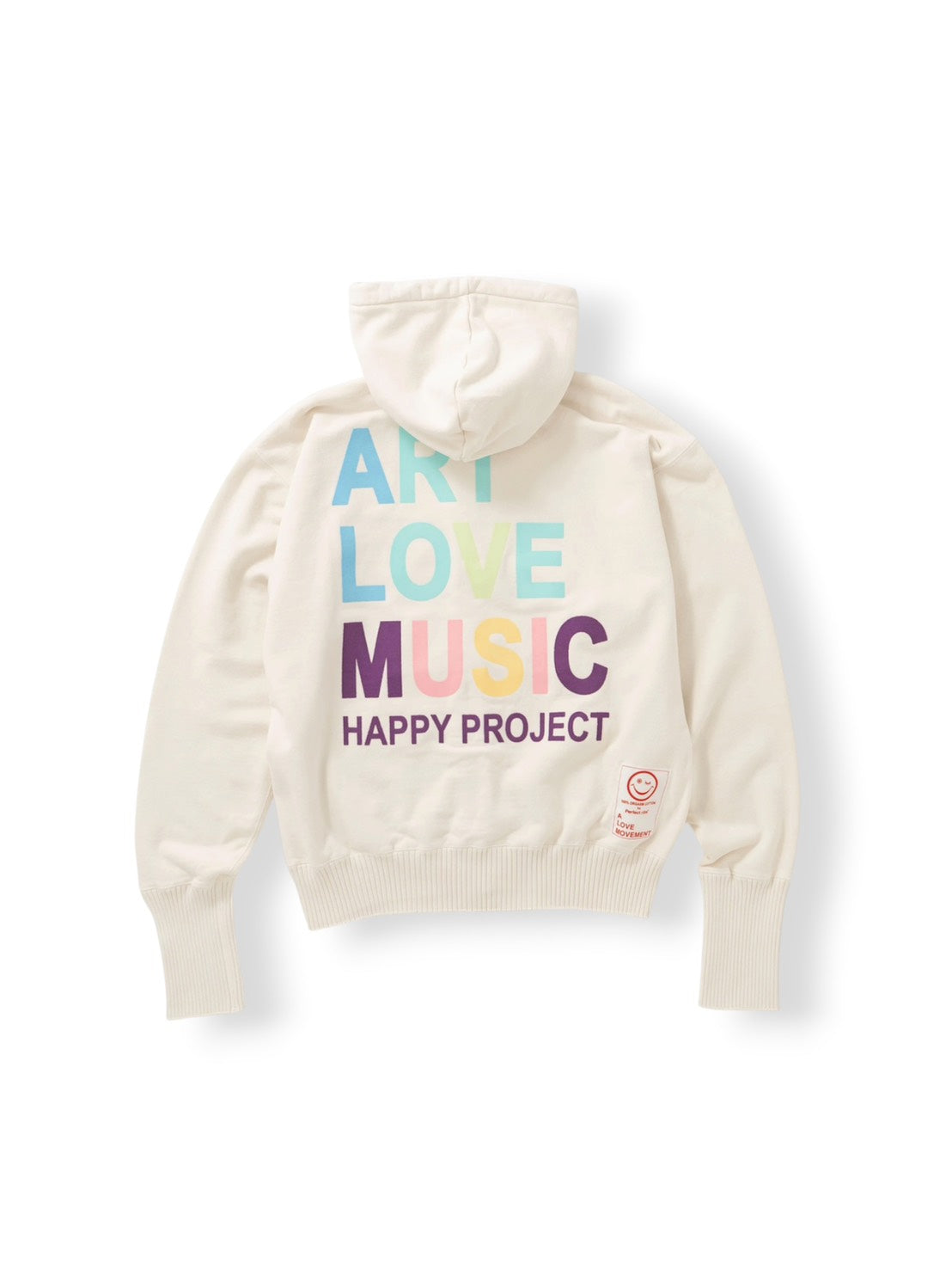 【Perfect ribs®×A LOVE MOVEMENT】"ART LOVE MUSIC" Basic Zip Hoodie / Ivory(ジップフーディー/アイボリー)