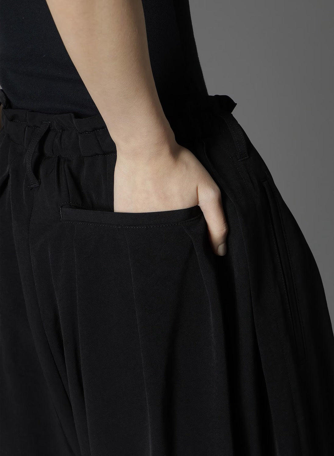 【Ground Y - グラウンドワイ】CREPE DE CHINE BALLOON PANTS / BLACK(パンツ/ブラック)