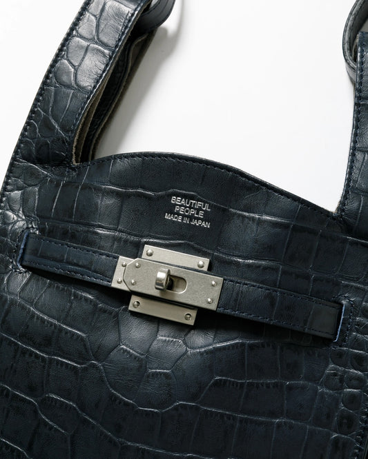 【beautiful people - ビューティフルピープル】croco emboss market shoulder bag / NAVY (ショルダーバッグ/ネイビー)