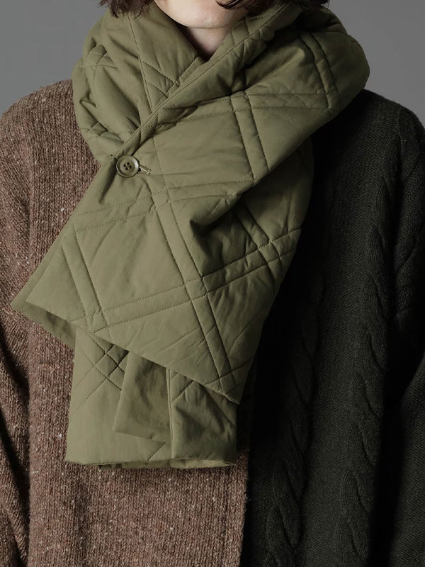 【Ground Y - グラウンドワイ】COTTON TYPEWRITER PADDED SCARF / KHAKI(スカーフ/カーキ)
