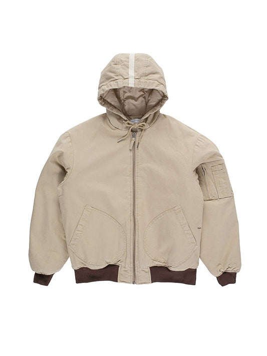 【POP TRADING COMPANY - ポップ トレーディング カンパニー】HOODED FLIGHT JACKET / WHITE PEPPER(アウター)