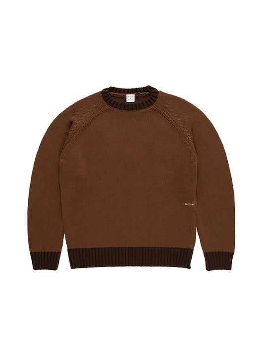【POP TRADING COMPANY - ポップ トレーディング カンパニー】KNITTED LOGO CREWNECK / BISON(ニット)
