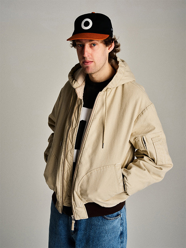 【POP TRADING COMPANY - ポップ トレーディング カンパニー】HOODED FLIGHT JACKET / WHITE PEPPER(アウター)