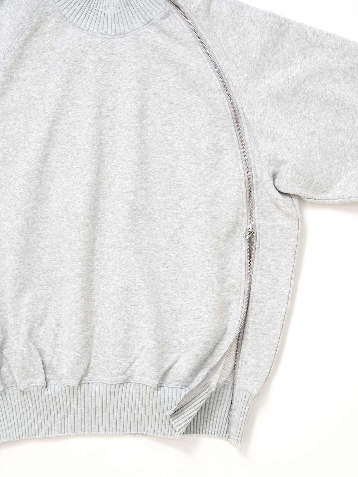 【Perfect ribs® - パーフェクトリブス】Zip Turtle Neck Sweat Shirt / HEATHER GRAY(タートルネックスウェットシャツ/ヘザーグレー)