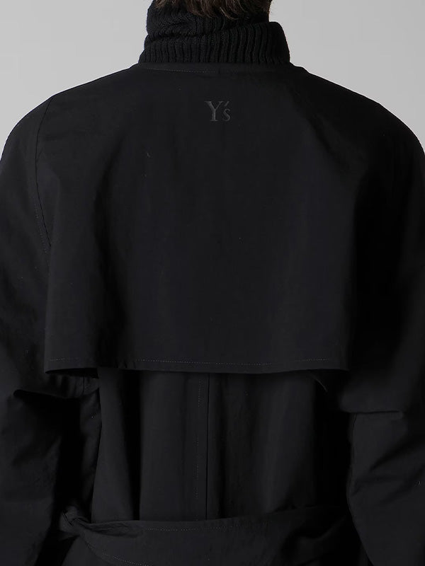 【Y's - ワイズ】NY/ VINTAGE OXFORD TRENCH COAT / BLACK (コート/ブラック)
