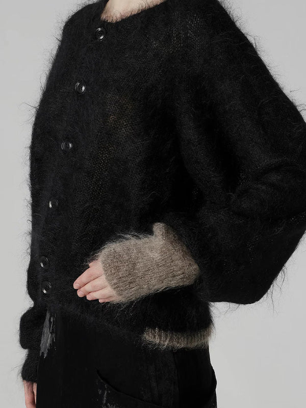 【Y's - ワイズ】COLOR SCHEME MOHAIR CARDIGAN / BLACK (カーディガン/ブラック)