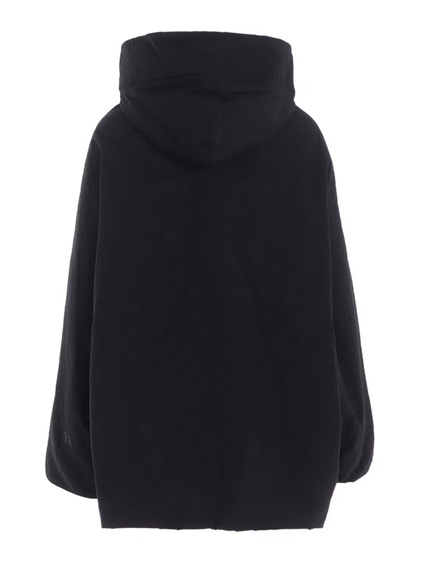 【Y's - ワイズ】NY/ VINTAGE OXFORD HOODIE COAT / BLACK (コート/ブラック)