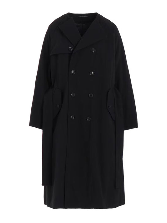 【Y's - ワイズ】NY/ VINTAGE OXFORD TRENCH COAT / BLACK (コート/ブラック)