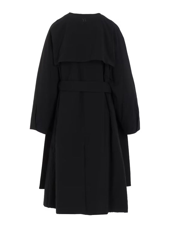 【Y's - ワイズ】NY/ VINTAGE OXFORD TRENCH COAT / BLACK (コート/ブラック)