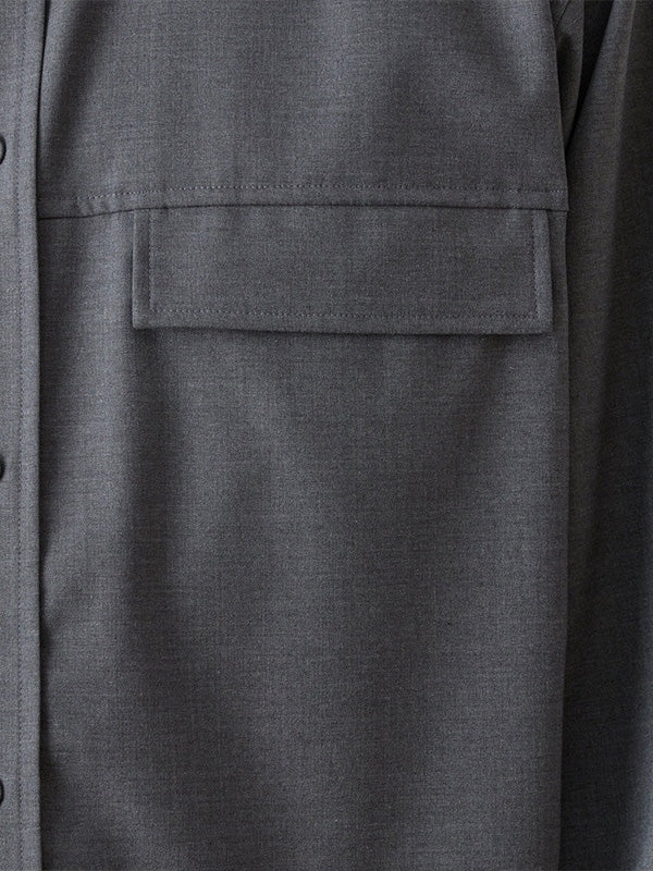 【White Mountaineering - ホワイトマウンテニアリング】MID GUSSET SLEEVE STRETCH SHIRT / GRAY (シャツ/グレー)