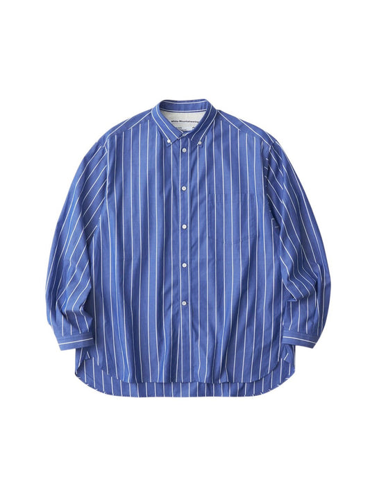 【White Mountaineering - ホワイトマウンテニアリング】MID GUSSET SLEEVE STRIPE BUTTON SHIRT / BLUE(シャツ/ブルー)