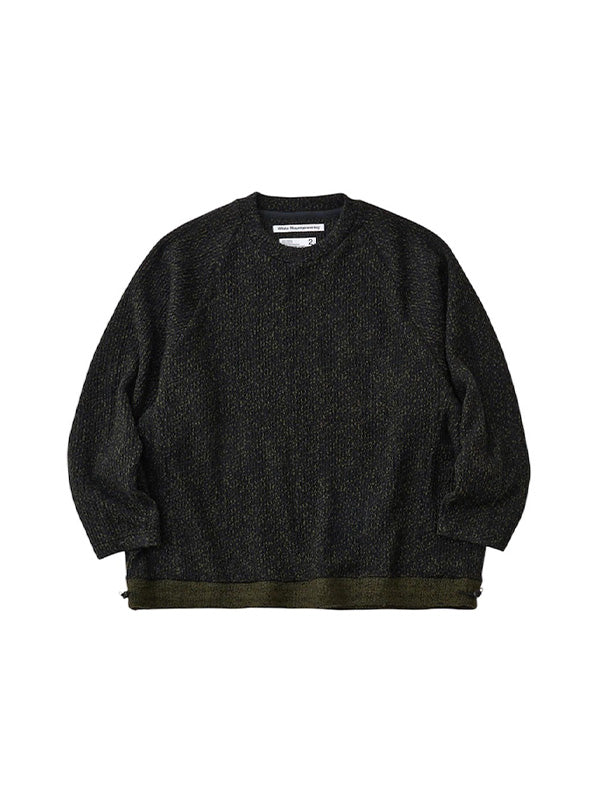 【White Mountaineering - ホワイトマウンテニアリング】MELANGE WIDE RAGLAN PULLOVER / BLACK (ニット/ブラック)