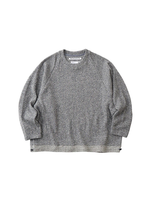 【White Mountaineering - ホワイトマウンテニアリング】MELANGE WIDE RAGLAN PULLOVER / GRAY (ニット/グレー)