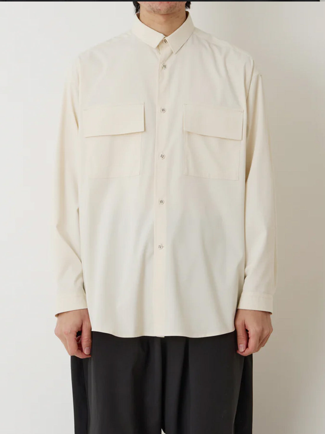 【White Mountaineering - ホワイトマウンテニアリング】REGULAR COLLAR SHIRT / IVORY (シャツ/アイボリー)