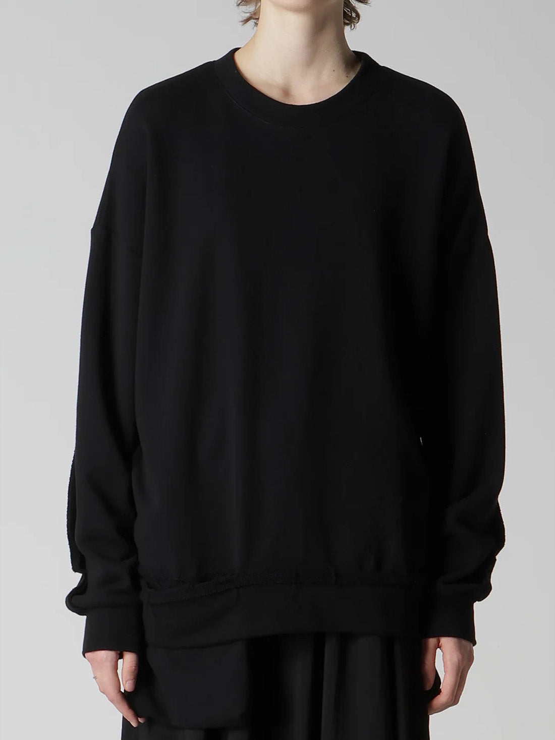 【Y's - ワイズ】SOFT FRENCHTERRY RIGHT POCKET SWEATSHIRT / BLACK (スウェット/ブラック)