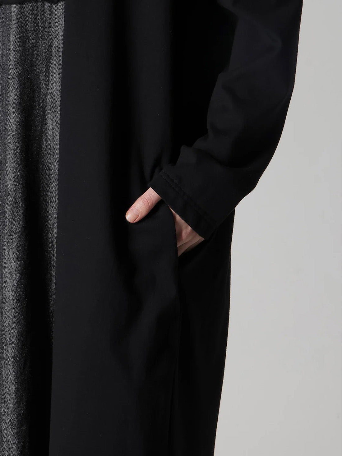 【Y's - ワイズ】DENIM COMBINATION LONG SLEEVE DRESS / BLACK (ドレス/ブラック)