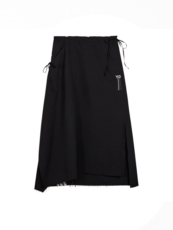 Y-3 -ワイスリー】SPORT UNIFORM RAW CUT 3 STRIPES SKIRT / BLACK